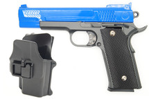 ***broken*** Galaxy G20H Full Metal M945 pistol in blue with holster