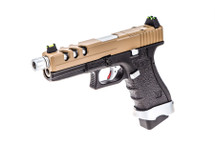 Vorsk EU17 Tactical Gas Blowback Pistol With Tan Top Slide (VGP-01-06)