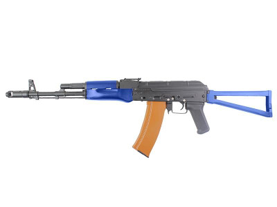 double Bell AKS-74N AEG Rifle Folding Stock in Real Wood & Metal in Blue