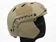 nHelmet Airsoft Helmet Rail Mounted Side Ear Protector Covers in Tan
