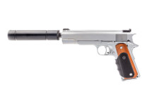 Vorsk VX-9 Agency GBB Pistol in Silver With Silencer (VGP-03-03)