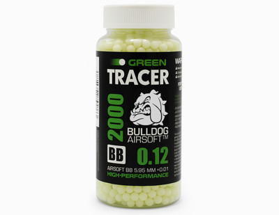 Bulldog Tracer BB Pellets 2000 X 0.12G Bottle In Green