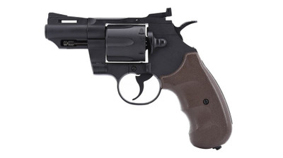 Hwasan 1312 Co2 Metal Revolver 2.5" in Black with Brown Grips 