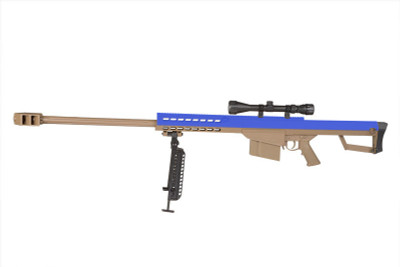 Barrett M82A1 bolt action sniper rifle in Tan & Blue