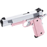 Raven M1911 MEU GBB Pistol with Rail in Pink & Silver Raven M1911 MEU GBB Pistol with Rail in Pink & Silver