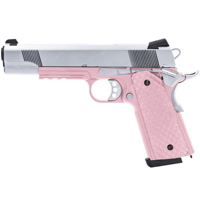 Raven M1911 MEU GBB Pistol with Rail in Pink & Silver