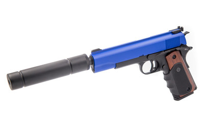 Vorsk VX-9 Agency GBB Pistol in Blue With Silencer