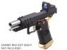 Armorer Works Hi-Capa GBB Pistol RMR Plate, Black Slide & Gold Barrel - (AW-HX2601)