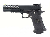 Armorer Works Custom Hex Cut GBB Pistol in Black (AW-HX2502)
