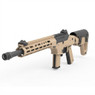 Close-up of the front sight and handguard of the Vorsk VMP-2MD GBB Airsoft Rifle in Tan (300FPS-Fixed Semi Auto) Close-up of the front sight and handguard of the Vorsk VMP-2MD GBB Airsoft Rifle in Tan (300FPS-Fixed Semi Auto)