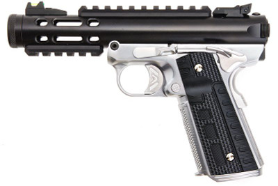WE Tech GALAXY 1911 Series GBB Pistol in Silver & Black (WE-GX02A-BKSV)