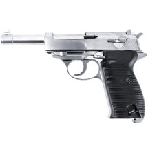 WE Tech P38 Gas Blowback Airsoft Pistol in Silver