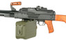 A&K PKM Airsoft rifle with sound drum magazine in Real Wood Finish