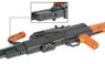 A&K PKM Airsoft rifle with sound drum magazine in Real Wood Finish