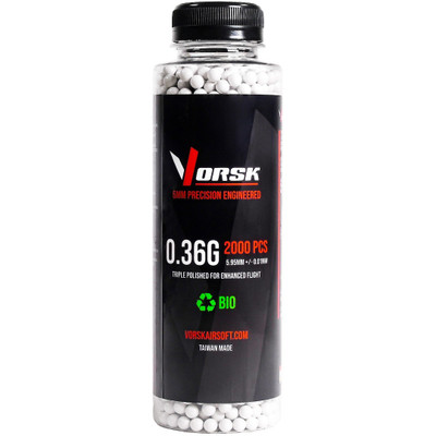 Vorsk 6mm Precision Airsoft Bio BBs 2000 Rounds 0.36g
