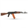 Left profile view of the S&T Armament AK-74N AEG Sports Line Rifle with Full Mock Wood Stock.