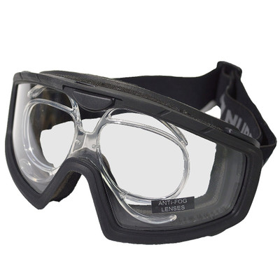 Nuprol Battle Visor RX Protective Airsoft Eyewear with optical insert in Black-Clear