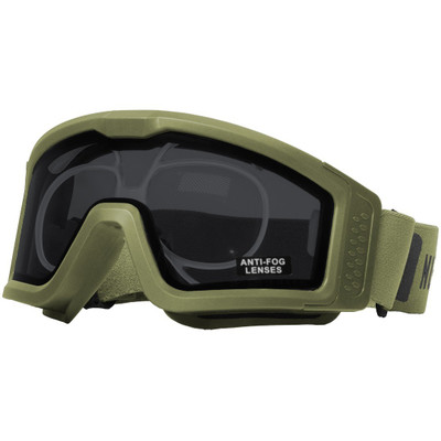 Nuprol Battle Visor RX Protective Airsoft Eyewear with Optical Insert - Green/Smoked
