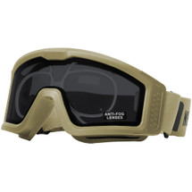 Nuprol Battle Visor RX Protective Airsoft Eyewear with Optical Insert - Tan/Smoked