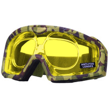Nuprol Battle Visor RX Protective Airsoft Eyewear with Optical Insert - Camo/Yellow
