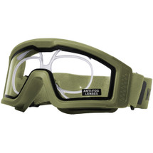 Nuprol Battle Visor RX Protective Airsoft Eyewear with Optical Insert - Green/Clear