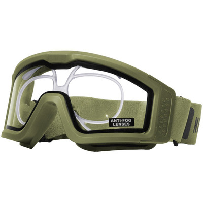 Nuprol Battle Visor RX Protective Airsoft Eyewear with Optical Insert - Green/Clear