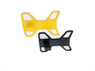 Top-down view of a Black GBB Pistol Display Stand - EU & Hi-Capa paired with a matching yellow model on white background.