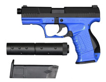 HFC HA-124 Replica P99 Spring Pistol with Silencer in Blue