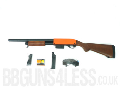 Bison C401B Tactical BB pump action Shotgun with extras