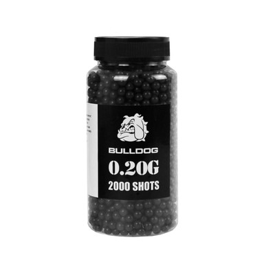 Bulldog bb pellets 2000 x 0.20g Bottle in black