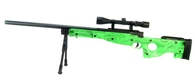 well mb01 green spring sniper rifle with scope & bipod in green