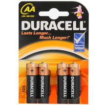 Duracell AA Alkaline Batteries Pack of 4
