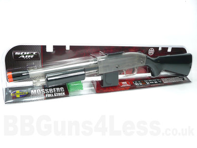 Mossberg 590 Full stock pump action BB shotgun in Clear/Black (in box)