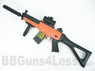 Double Eagle M82 electric bb gun Rifle with Folding Stock in Orange/Black