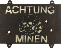 Achtung Minen Sign - German Style Military Sign