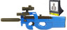 Well D90H Fully Auto P90 replica inc Target In Blue displayed next to the target net