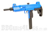 Side view of the Well D91 UZI Replica Electric BB Gun with Folding Stock in Blue