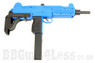 Right side profile of the Well D91 UZI Replica Electric BB Gun with Folding Stock in Blue
