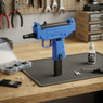 Well D93 Electric Airsoft BBGun in Blue on a workshop mat beside BB pellets and tools