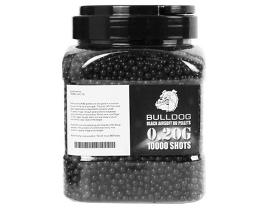 bulldog bb pellets 10000 x 0.20g tub in black