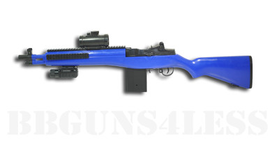 Double Eagle M806A1 Electric bb gun with Mock Red Dot Sight in blue