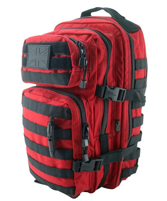 Kombat UK Small Assault Backpack Rucksack 28 Litre in Red & Black