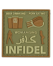Tactical Patch Pork Infidel in olive green