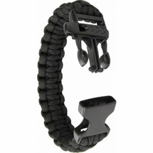 Kombat Expandable Paracord Bracelet with whistle in black