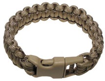 Kombat Expandable Paracord Bracelet with whistle in sand