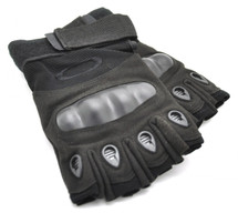 Fingerless Gloves with knuckle protection - black
