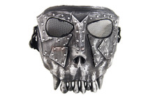 Airsoft Fantasy Warrior Skull Mask in silver and black Polymer
