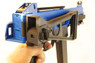 Double Eagle M89 Electric Airsoft Rifle with foldable stock in blue/black