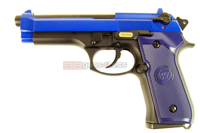 WE Tech M92 GEN-1 Gas Blowback BB Pistol in blue WE Tech M92 GEN-1 Gas Blowback BB Pistol in blue