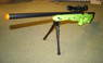 Zombie Army Sniper rifle with scope & bipod in radioactive green